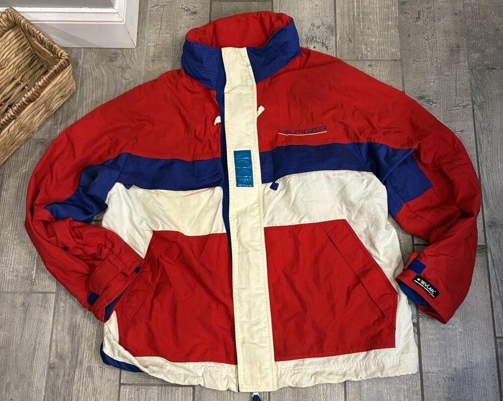 Vintage 90s Tommy Hilfiger Majo Tech Sailing Jacket Windbreaker Mens XL As Is